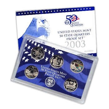 USA Proof set 5 x 25c Stany 2003 "S"