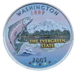 USA 25 c Washington Łosoś 2007 KOLOR