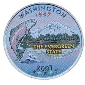 USA 25 c Washington Łosoś 2007 KOLOR