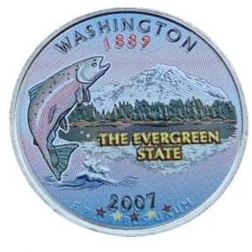 USA 25 c Washington Łosoś 2007 KOLOR