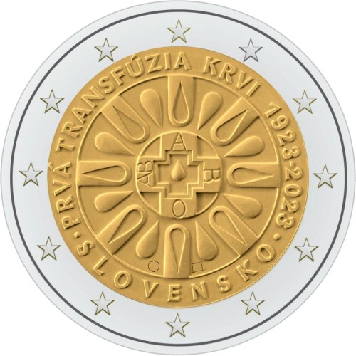 2 euro Słowacja 10 rocz. pierwszej transfuzji 2023