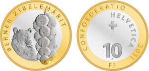 Szwajcaria 10 FR Targ cebulowy 2011 bimetal