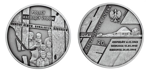 20 zł Polacy ratujący Żydów – rodzina Ulmów, Kowalskich, Baranków 2012