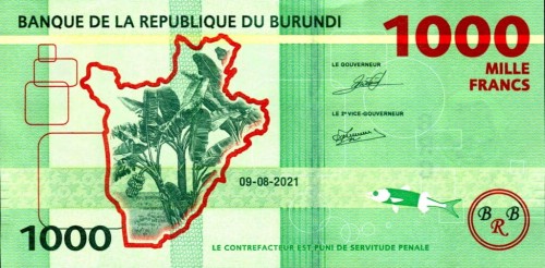 Burundi 1000 franków Krowy 2021 P-51b