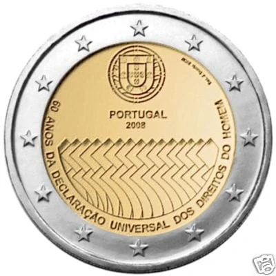 2 € Portugalia 60l Deklaracji Praw Człowieka 2008