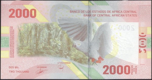 Afryka środkowa 2000 FCFA Papuga 2020 P-702