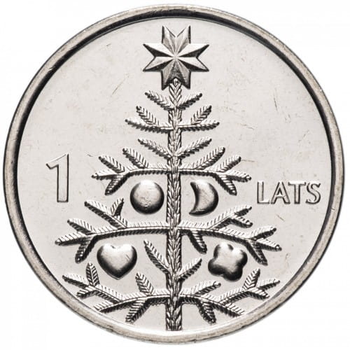 Łotwa 1 łat Choinka Bożonarodzeniowa 2009