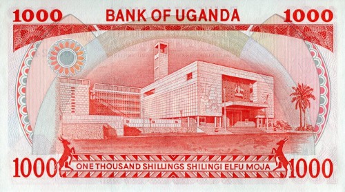 Uganda 1000 szylingów Budynek 1986 P-26