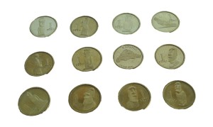 Zestaw Chile Rapa Nui Posągi x 12 2021 Mosiądz