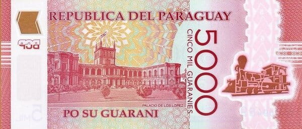 Paragwaj 5000 guarani Pałac 2017 P-234 c