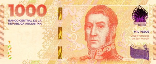 Argentyna 1000 peso Przeprawa przez Andy 2023 P-370a