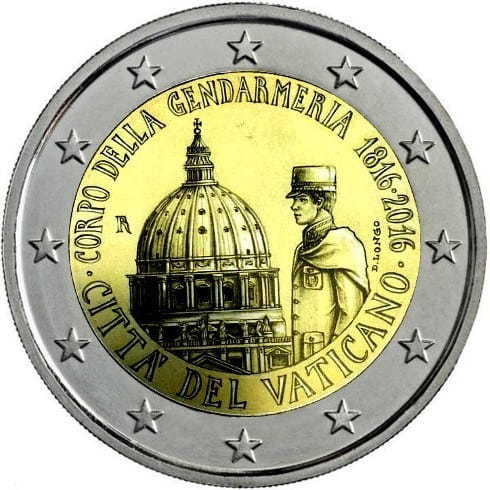 2 € Watykan Żandarmeria 2016