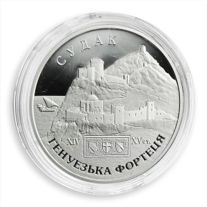 UKRAINA 10 UAH Twierdza Sudak 2003