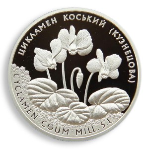 UKRAINA 10 UAH Cyklamen dyskowaty (Kuzniecowa) 2014