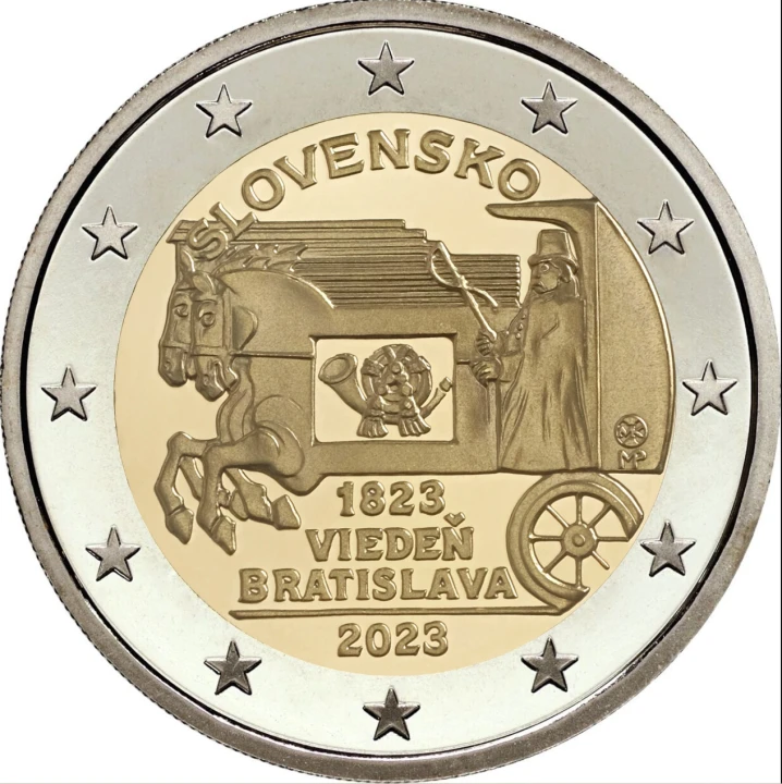 2 euro Słowacja 200 rocz. Poczty konnej 2023