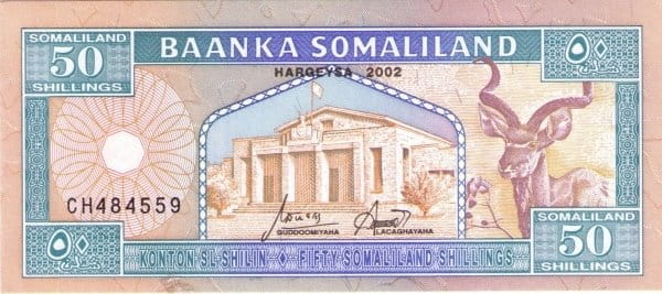 Somaliland 50 szylingów Wielbłądy 2002 P-7d