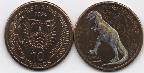 Francja Ile des Pins 10 franków Albertosaurus  2024