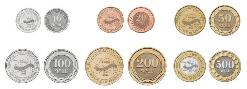 Zestaw menniczy Armenia x 6 30 lat waluty 2023