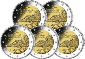 2 euro Niemcy x 5 Meklemburgia II Tron Królewski 2024 ADFGJ