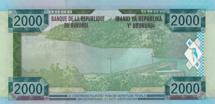 Burundi 2000 franków Jezioro 2008 P-47.2