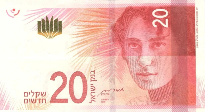 Izrael 20 szekli Rachel Bluwstein 2021 P-65b