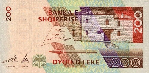 Albania 200 leke Naim Frashieri 2001 P-67a