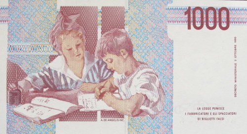 Włochy 1000 ITL M. Montesori 1990 P-114