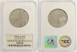 10 zł Europa bez barier – 100-lecie Towarzystwa Opieki nad Ociemniałymi 2011 (1)