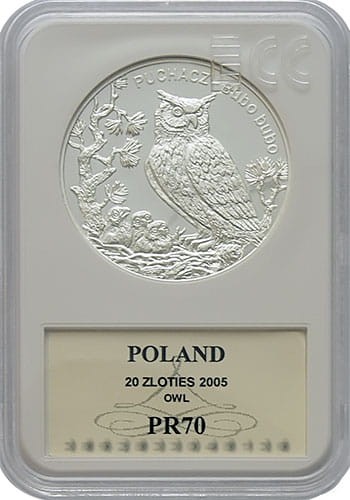 20 zł Puchacz (łac. Bubo bubo) 2005 PR70