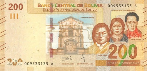 Boliwia 200 bolivanos Ocelot andyjski 2019 P-252