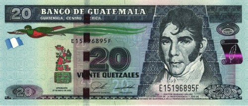 Gwatemala 20 Quetzal Federacja 2020 P-124i