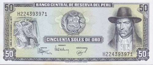 Peru 50 soles Tupac Amaru 1977 P-113a