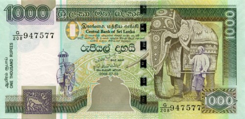 Sri Lanka 1000 Rupii Słoń 2006 P-120d