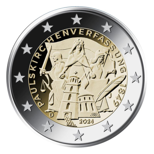 2 euro Niemcy x 5 Niemcy Konstytucja frankfurcka 2024 ADFGJ