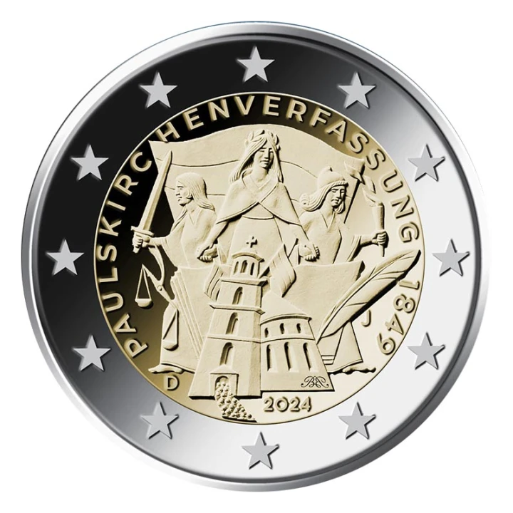 2 euro Niemcy x 5 Niemcy Konstytucja frankfurcka 2024 ADFGJ