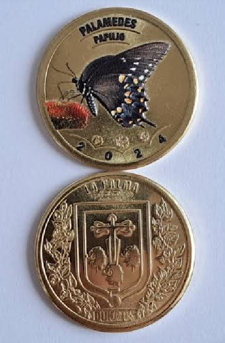 La Palma 5 dukatos Motyl Palamedes 2024