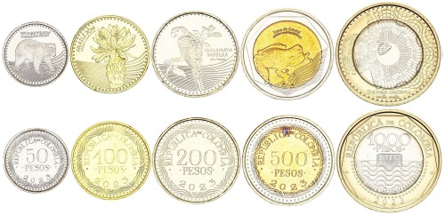 Zestaw menniczy Kolumbia x 5 2023