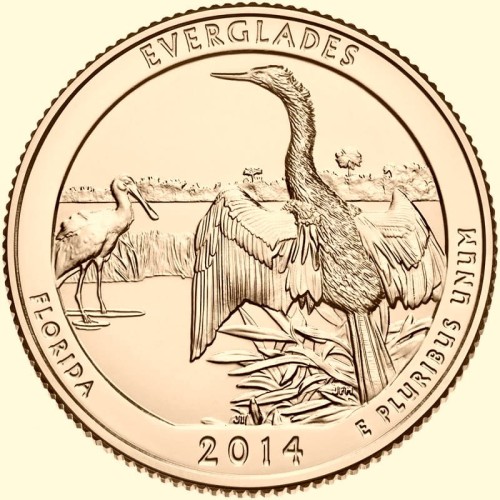USA 25 c Park narodowy Everglades nr25 2011 24K Au