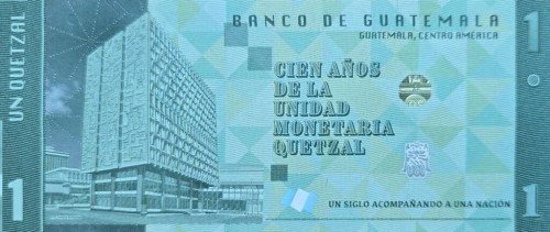 Gwatemala 1 Quetzal 100-lecie quetzala 2024 P-129