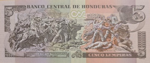 Honduras 5 lempira Morazan 2022 P-98e