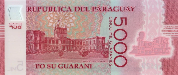 Paragwaj 5000 guarani Pałac 2022 P-234d