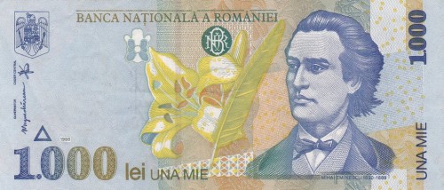 Rumunia 1000 leu M. Eminescu 1998 P-106