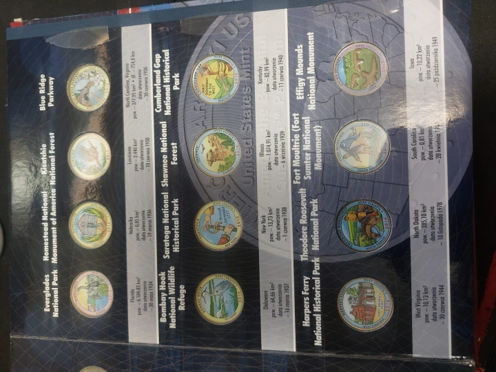 Album USA 25 centów Parki + 47 monet nr 1-47 kolor