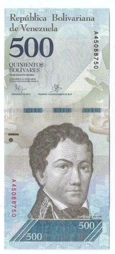 Wenezuela 500 Boliwarów Tonin czarnogłowy 2016 P-new
