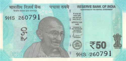 Indie 50 rupii Ghandi/Hampi 2023 P-111
