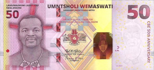 Eswatini 50 emalangeni 50 lat Banku Centralnego 2024 P-46