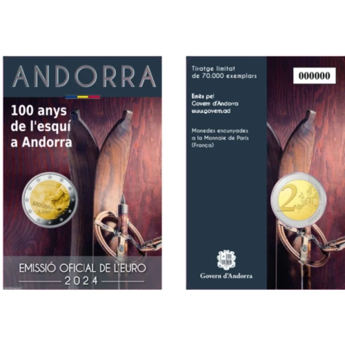 2 euro Andora 100 lat narciarstwa 2024