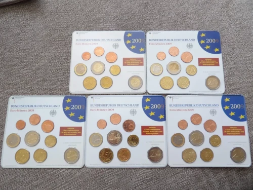 Euro set Niemcy x45 2009 ADFGJ oficjalne unc