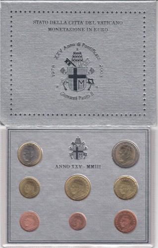 KMS WATYKAN zestaw menniczy x8 Jan Paweł II 2003