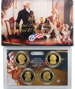 USA Proof set 4 x 1$ Prezydenci "S" 2007